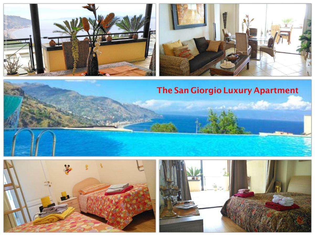 San Giorgio Luxury Apartment Taormina-Panoramic Pool & Parking Space Экстерьер фото